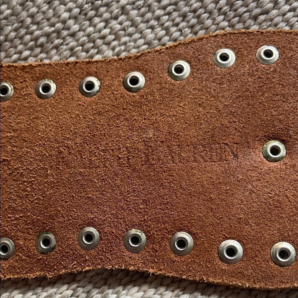 Ralph Lauren Brown Leather Belt with Silver Accents - Picture 7 of 10